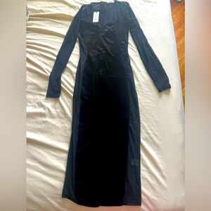 TicToc Black velvet sheer dress Size Small Brand new